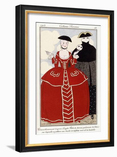 Parisian Clothing: Fancy Dress after Longhi, 1913-Georges Barbier-Framed Giclee Print