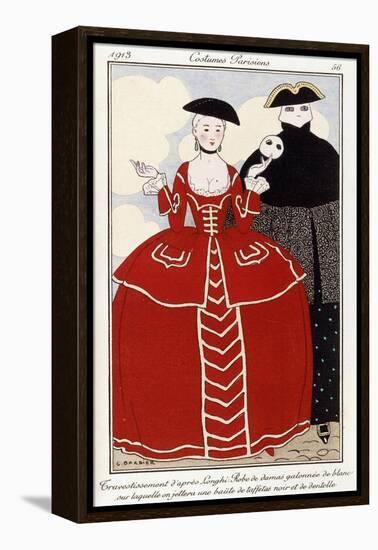 Parisian Clothing: Fancy Dress after Longhi, 1913-Georges Barbier-Framed Premier Image Canvas