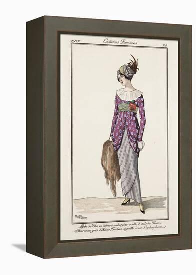 Parisian Costume Illustration-null-Framed Stretched Canvas