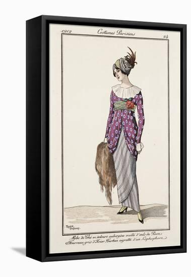 Parisian Costume Illustration-null-Framed Stretched Canvas