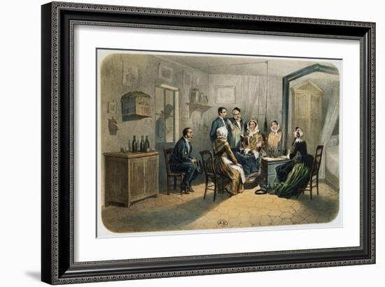 Parisian Evenings, Reading in Concierge-Jean-Baptiste de Champaigne-Framed Giclee Print
