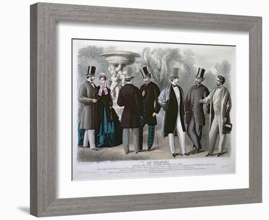 Parisian Fashion Plate for 'Le Progres', June 1864-French School-Framed Giclee Print