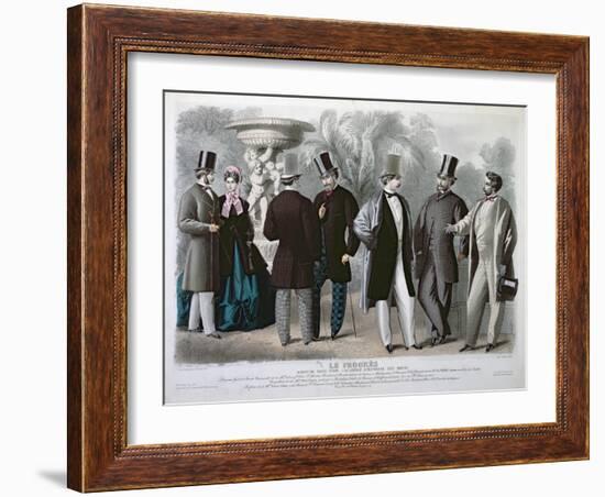 Parisian Fashion Plate for 'Le Progres', June 1864-French School-Framed Giclee Print