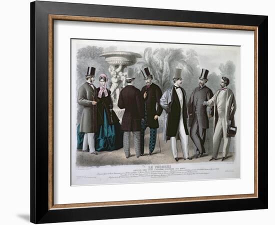 Parisian Fashion Plate for 'Le Progres', June 1864-French School-Framed Giclee Print