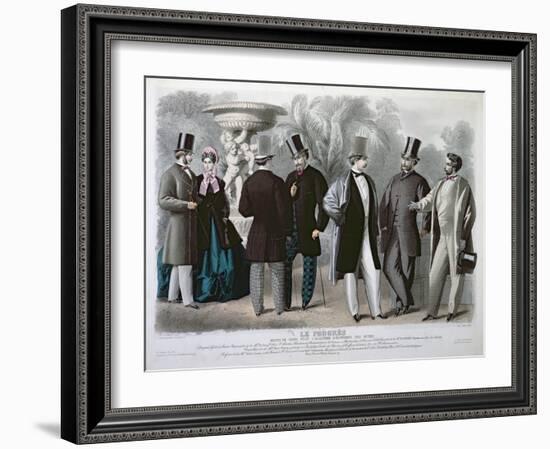 Parisian Fashion Plate for 'Le Progres', June 1864-French School-Framed Giclee Print