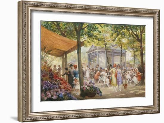 Parisian Flower Market-Eugene Auguste Deully-Framed Giclee Print