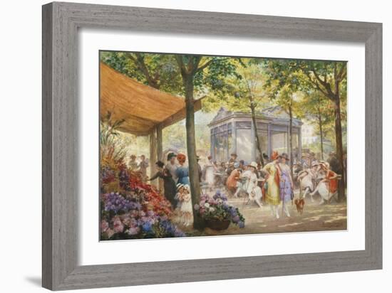 Parisian Flower Market-Eugene Auguste Deully-Framed Giclee Print