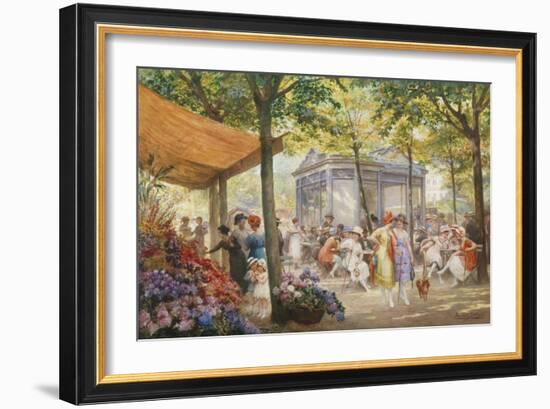 Parisian Flower Market-Eugene Auguste Deully-Framed Giclee Print