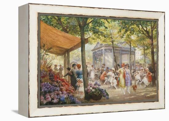 Parisian Flower Market-Eugene Auguste Deully-Framed Premier Image Canvas