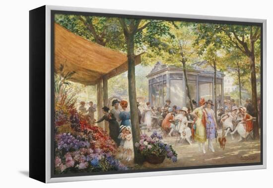 Parisian Flower Market-Eugene Auguste Deully-Framed Premier Image Canvas