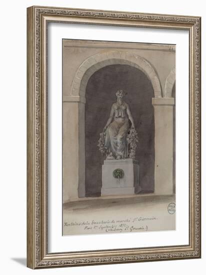 Parisian Fountains-Jean-Marie Amelin-Framed Giclee Print