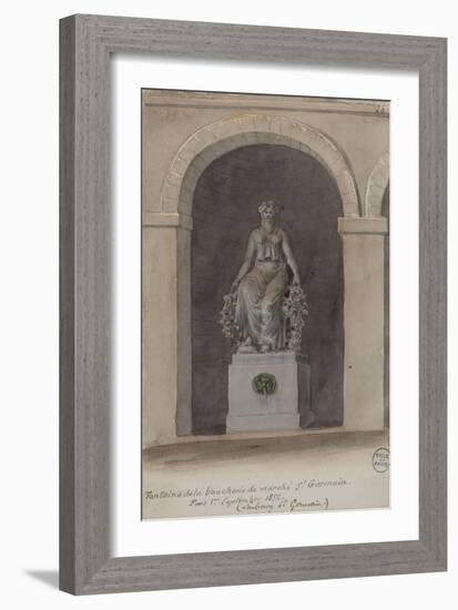 Parisian Fountains-Jean-Marie Amelin-Framed Giclee Print