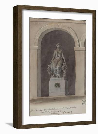 Parisian Fountains-Jean-Marie Amelin-Framed Giclee Print