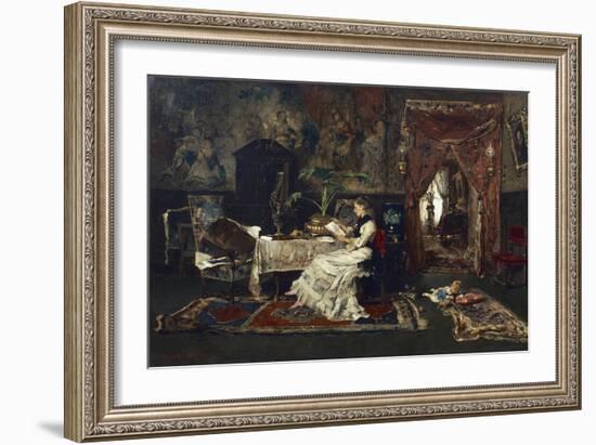 Parisian Interior, 1877-Mihaly Munkacsy-Framed Giclee Print