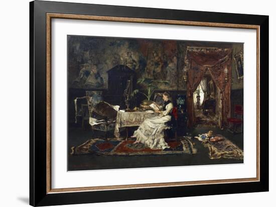 Parisian Interior, 1877-Mihaly Munkacsy-Framed Giclee Print