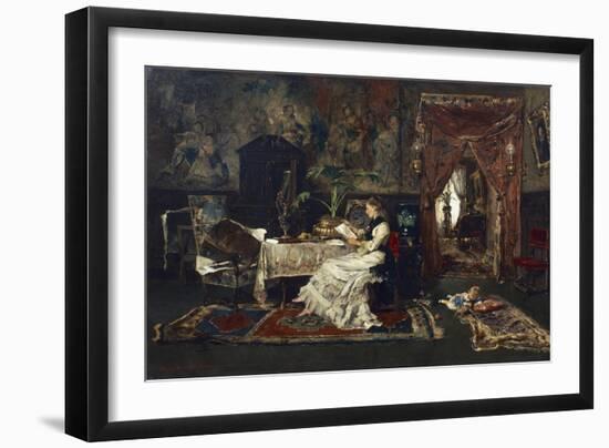 Parisian Interior, 1877-Mihaly Munkacsy-Framed Giclee Print