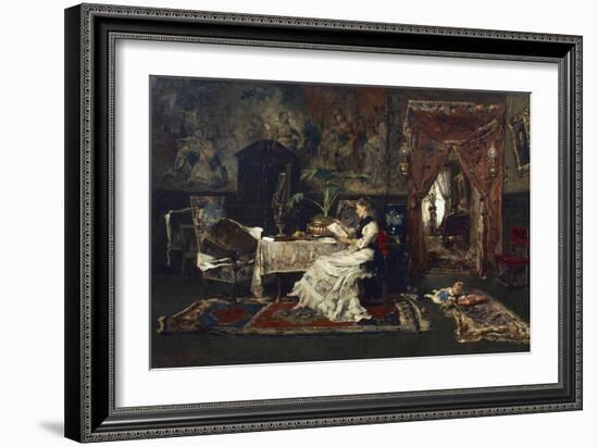 Parisian Interior, 1877-Mihaly Munkacsy-Framed Giclee Print