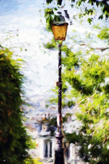 Parisian Lamppost In The Style Of Oil Painting Giclee Print