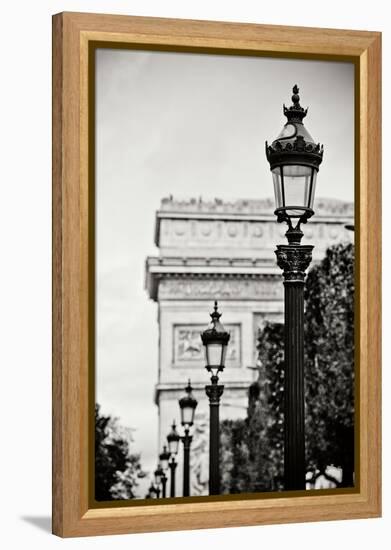 Parisian Lightposts BW I-Erin Berzel-Framed Premier Image Canvas