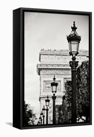 Parisian Lightposts BW I-Erin Berzel-Framed Premier Image Canvas