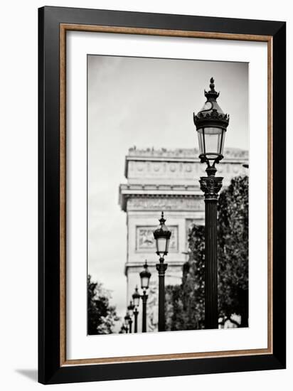 Parisian Lightposts BW I-Erin Berzel-Framed Photographic Print