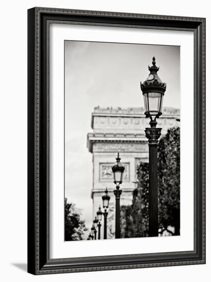 Parisian Lightposts BW I-Erin Berzel-Framed Photographic Print