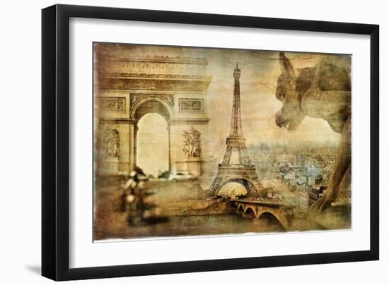 Parisian Mystery - Artwork In Retro Style-Maugli-l-Framed Art Print