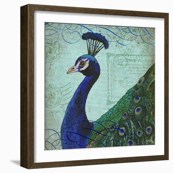 Parisian Peacock II-Elizabeth Medley-Framed Art Print