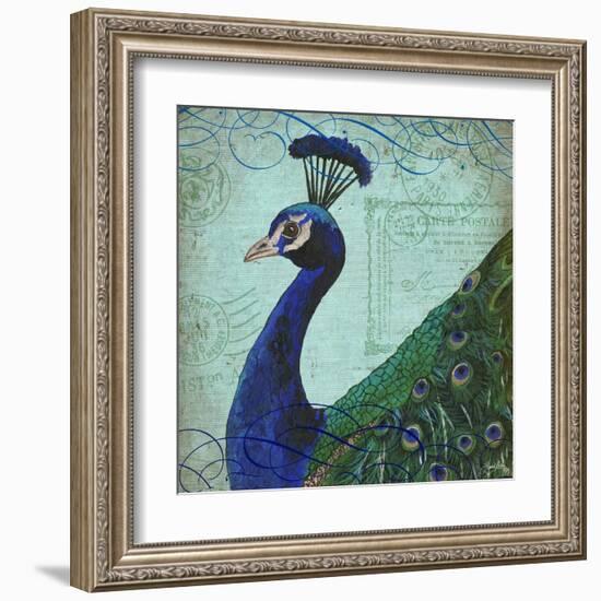 Parisian Peacock II-Elizabeth Medley-Framed Art Print