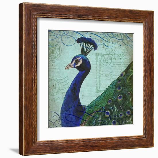 Parisian Peacock II-Elizabeth Medley-Framed Art Print