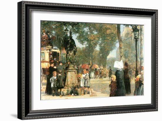 Parisian Street Scene [1]-Childe Hassam-Framed Art Print