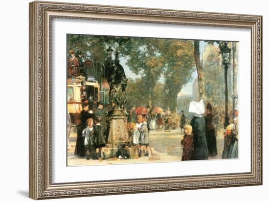 Parisian Street Scene [1]-Childe Hassam-Framed Premium Giclee Print