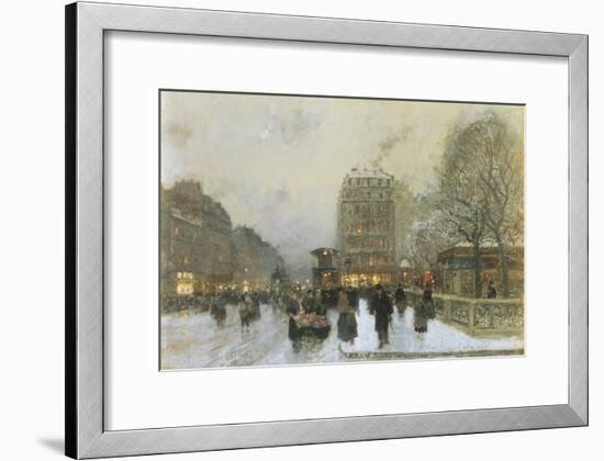 Parisian Street Scene in Winter-Luigi Loir-Framed Giclee Print