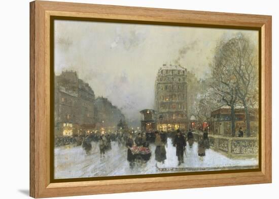 Parisian Street Scene in Winter-Luigi Loir-Framed Premier Image Canvas