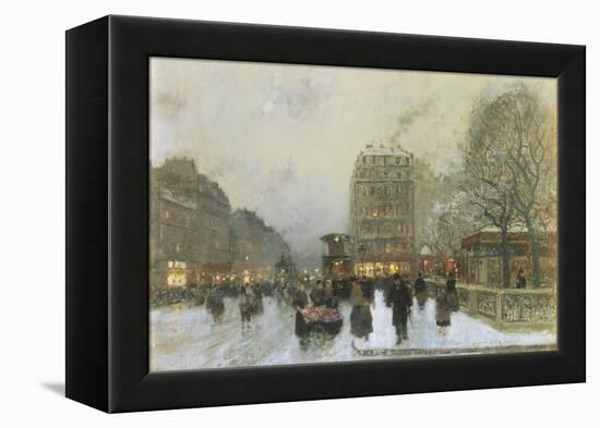 Parisian Street Scene in Winter-Luigi Loir-Framed Premier Image Canvas