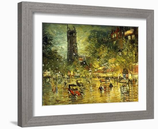 Parisian Street Scene-Konstantin A. Korovin-Framed Giclee Print