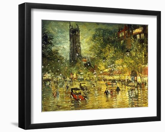 Parisian Street Scene-Konstantin A. Korovin-Framed Giclee Print