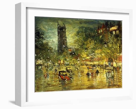 Parisian Street Scene-Konstantin Alekseevich Korovin-Framed Giclee Print