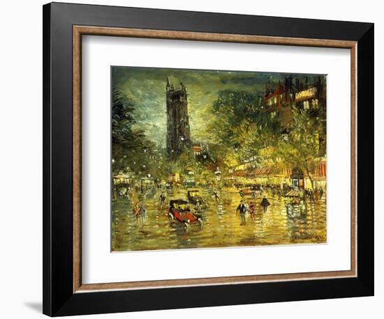 Parisian Street Scene-Konstantin Alekseevich Korovin-Framed Giclee Print