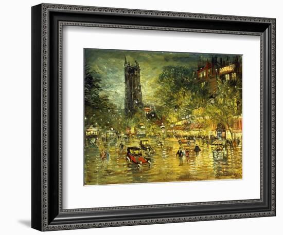 Parisian Street Scene-Konstantin Alekseevich Korovin-Framed Giclee Print