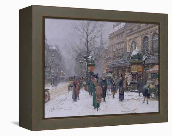 Parisian Street Scene-Eugene Galien-Laloue-Framed Premier Image Canvas