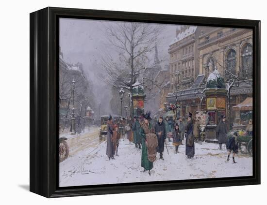 Parisian Street Scene-Eugene Galien-Laloue-Framed Premier Image Canvas