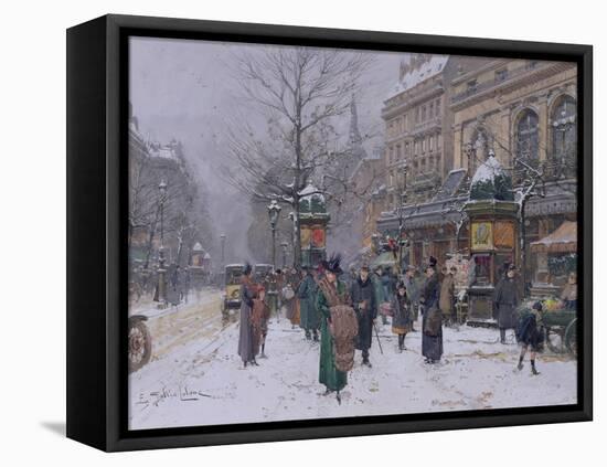 Parisian Street Scene-Eugene Galien-Laloue-Framed Premier Image Canvas