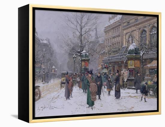 Parisian Street Scene-Eugene Galien-Laloue-Framed Premier Image Canvas