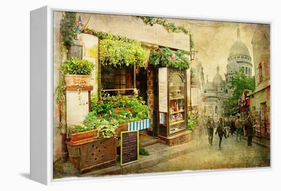 Parisian Streets - Montmartre-Maugli-l-Framed Stretched Canvas