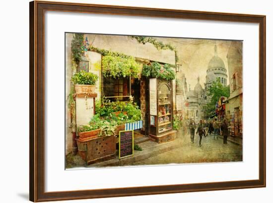 Parisian Streets - Montmartre-Maugli-l-Framed Art Print