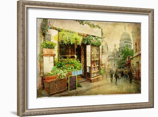 Parisian Streets - Montmartre-Maugli-l-Framed Art Print