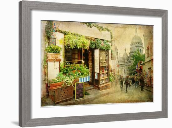 Parisian Streets - Montmartre-Maugli-l-Framed Art Print