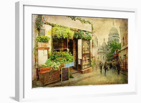 Parisian Streets - Montmartre-Maugli-l-Framed Art Print