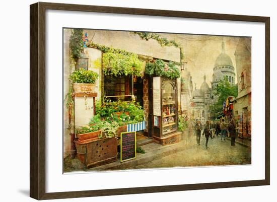 Parisian Streets - Montmartre-Maugli-l-Framed Art Print